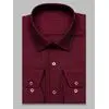 Бордовая мужская рубашка Non Iron с длинными рукавами-4