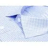 Голубая мужская рубашка Non Iron в клетку с длинными рукавами-2