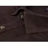Темно-коричневая вельветовая приталенная рубашка с длинными рукавами-2