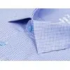 Синяя приталенная мужская рубашка Non Iron в клетку с длинными рукавами-2