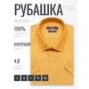 Светло-коричневая приталенная рубашка в клетку с коротким рукавом-4