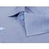 Синяя приталенная мужская рубашка Non Iron в клетку с длинными рукавами-2