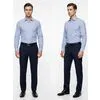 Белая мужская рубашка Non Iron в полоску с длинными рукавами-7