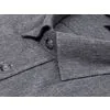 Байковая серая приталенная мужская рубашка Poggino 4602-04 меланж с длинным рукавом-2