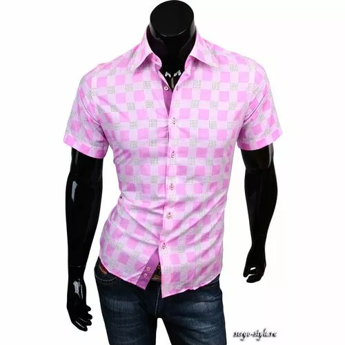 Приталенные мужские рубашки с коротким рукавом LOUIS FABEL Артикул 4270-10