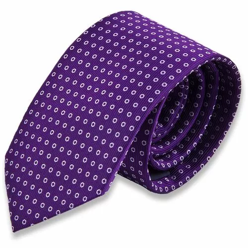 Фиолетовый мужской галстук в горошек