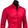 Красная приталенная мужская сорочка купить