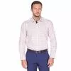 Белая приталенная мужская рубашка в якорях Venturo 600-10
