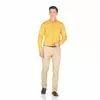 Приталенная мужская рубашка горчичного цвета Louis Fabel 4600-20