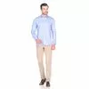 Голубая приталенная мужская рубашка Louis Fabel 5580-40