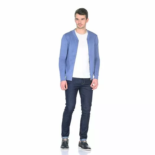 Классическая мужская кофта голубого цвета