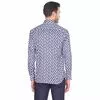 Темно-синяя приталенная мужская рубашка Rvvaldi 1306-00 в горох