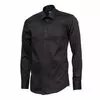 Однотонная приталенная рубашка черного цвета с длинными рукавами