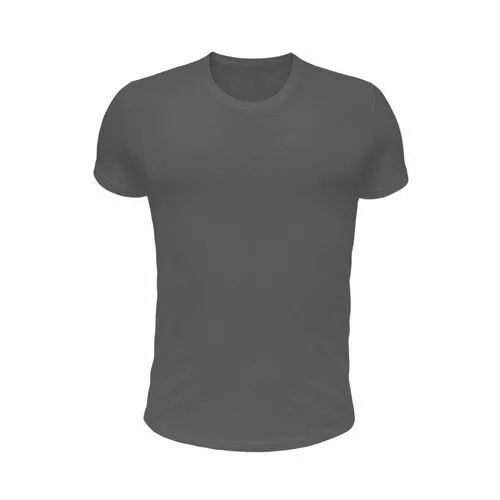 Однотонная мужская футболка серого цвета