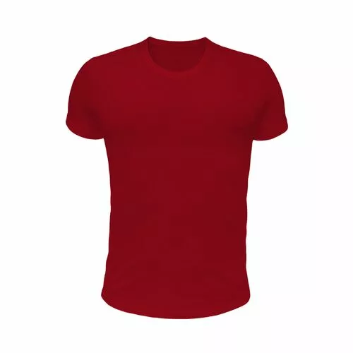 Однотонная мужская футболка бордового цвета