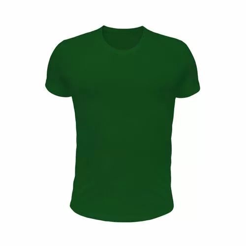 Однотонная мужская футболка темно-зеленого цвета