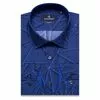 Синяя приталенная рубашка в осколках-3