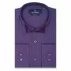 Фиолетовая приталенная рубашка в полоску с длинными рукавами-3