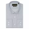 Светло-серая приталенная рубашка в полоску с длинными рукавами-3