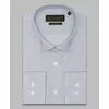 Светло-серая приталенная рубашка в полоску с длинными рукавами-4
