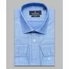 Голубая приталенная мужская рубашка в отрезках с длинным рукавом-4