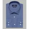 Сине-серая приталенная рубашка Poggino с длинными рукавами-4