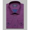 Бордово-фиолетовая приталенная рубашка в клетку с длинными рукавами-4