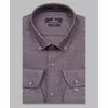 Пурпурно-серая приталенная рубашка в полоску с длинными рукавами-4