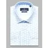 Голубая мужская рубашка в узорах с длинными рукавами-9