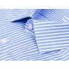 Голубая мужская рубашка Non Iron в полоску с длинными рукавами-2